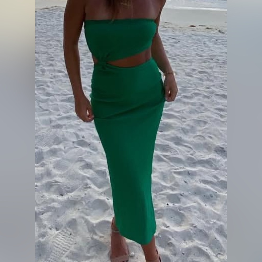 Green midi dress